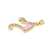 Brass Micro Pave Cubic Zirconia Enamel Pendants KK-D354-07G-E-2