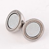 Tarnish Resistant Round 304 Stainless Steel Magnetic Clasps with Loops STAS-N014-01-10mm-2