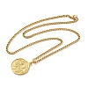Brass Clear Cubic Zirconia Curb Chain Constellation Pendant Medal Necklaces for Women LS-NJEW-U010-01G-02-2