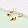 Brass Micro Pave Cubic Zirconia Leverback Earrings EJEW-N058-01G-1