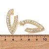 Brass Micro Pave Clear Cubic Zirconia V-Shaped Stud Earrings EJEW-D332-01G-5