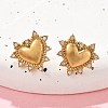 Heart 304 Stainless Steel Micro Pave Clear Cubic Zirconia Stud Earrings EJEW-V016-01G-02-1