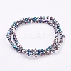Half Plated Faceted Rondelle Electroplate Glass Beads Strands X-EGLA-D020-6x4mm-20-2