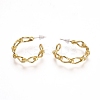 Semicircular Brass Stud Earrings EJEW-E196-12G-2