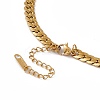 304 Stainless Steel Hollow Out Heart Charm Necklace with Cuban Link Chains for Women LS-NJEW-P269-01G-3