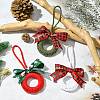 3Pcs 3 Colors Handmade Cotton Christmas Wreath Pendant Decoration HJEW-JM02702-1