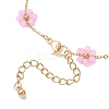 Glass & ABS Plastic Imitation Pearl Beads Link Bracelets BJEW-JB12572-05-5