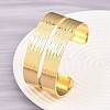 304 Stainless Steel Cuff Bangles for Women BJEW-P363-11G-2