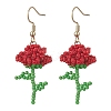 Flower Handmade Glass Seed Beads Dangle Earrings EJEW-MZ00684-01-2