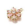 Christmas Brass Micro Pave Cubic Zirconia Charms KK-M318-35G-02-2