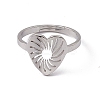 Non-Tarnish 201 Stainless Steel Hollow Out Heart Adjustable Ring for Women RJEW-C045-02P-2