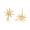 Brass Micro Pave Cubic Zirconia Stud Earrring Findings KK-N263-22G-2