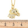 Brass Micro Pave Clear Cubic Zirconia Pendant Necklaces for Women NJEW-M084-02G-04-3