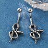 Snake 316 Surgical Stainless Steel Belly Button Rings EJEW-G416-18C-AS-3