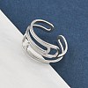 304 Stainless Steel Cuff Rings for Women RJEW-A079-08B-P-1