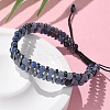 Natural & Synthetic Gemstone and Synthetic Hematite Adjustable Braided Bead Bracelets BJEW-H626-01-4
