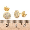 Round Brass Micro Pave Clear Cubic Zirconia Stud Earrings EJEW-Z144-15G-5