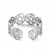 Non-Tarnish 304 Stainless Steel Star of David Open Cuff Ring for Women LS-RJEW-C053-01P-3