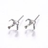 Tarnish Resistant 304 Stainless Steel Stud Earring Findings STAS-I095--08P-B-1