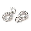 Brass Micro Pave Grade AAA Cubic Zirconia Charms ZIRC-P067-11P-O-NR-3
