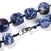Natural Blue Spot Jasper Nuggets Beaded Necklaces for Women Men NJEW-K388-01M-3
