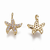 Brass Micro Pave Cubic Zirconia Charms ZIRC-F103-21A-G-2