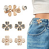 4Pcs 2 Colors Flower Alloy Enamel Adjustable Jean Button Pins DIY-TA0014-92-3