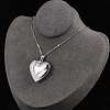 Anti-Tarnish 304 Stainless Steel Heart Locket Pendant Cable Chain Necklaces for Women NJEW-M050-04E-P-3