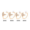 Fishtail Shape Brass Micro Pave Clear Cubic Zirconia Cup Peg Ring Settings KK-T076-14G-4
