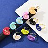 Brass Enamel Adjustable Cuff Rings for Women RJEW-G357-01I-1