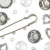 DIY Flat Round Alloy Commemorative Photo Pendants Making Kits DIY-FS0009-23-2