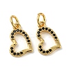 Rack Plating Brass Micro Pave Black Cubic Zirconia Pendants KK-A200-18G-1