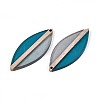 Transparent Resin & Wood Pendants RESI-T057-63A-2