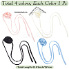4Pcs 4 Colors 3D Rose Satin Fabric Wrap Choker Necklaces for Women NJEW-CY0001-02-2