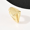 Brass Micro Pave Cubic Zirconia Adjustable Cuff Rings RJEW-C140-01G-2