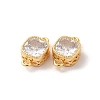 Real 18K Gold Plated Brass Cubic Zirconia Links Connectors KK-M243-04G-02-3