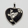 Heart Synthetic Blue Goldstone Pendants GP356-6-3