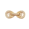 Brass Micro Pave Clear Cubic Zirconia Fold Over Clasps KK-C075-06G-1
