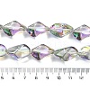 Half Rainbow Plated Electroplate Transparent Glass Beads Strands EGLA-E060-01A-HR02-4