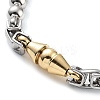 PVD Vacuum Plating 201 Stainless Steel Bicone Link Chain Bracelet BJEW-Z023-07P-2