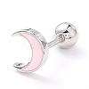 Moon Enamel Stud Earrings EJEW-A065-12P-1