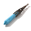 Synthetic Turquoise Pointed Big Pendants G-P560-02R-03-2