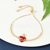 Brass Cubic Zirconia Silder Bracelets BJEW-C093-01G-1