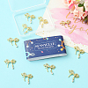 10Pcs Rack Plating Brass Pave Clear Cubic Zirconia Bowknot Connector Charms KK-SC0006-74-7