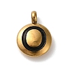 304 Stainless Steel Black Enamel Charms STAS-R009-01G-O-1
