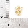 Brass Micro Pave Clear Cubic Zirconia Charms KK-Z151-18G-Y-3