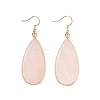 Natural Rose Quartz Teardrop Dangle Earrings EJEW-G331-01G-01-2