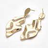 Brass Dangle Stud Earrings X-KK-S350-359-2