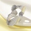 304 Stainless Steel Open Cuff Ring for Women RJEW-M025-03P-2