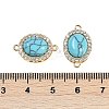 Synthetic Turquoise Oval Connector Charms KK-U043-50G-03-3
